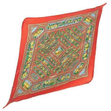 hermes red gold brides scarf|hermes pleated scarf price.